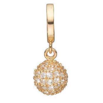 Christina Collect 925 sterling silver Sparkling World beautiful gold plated hanging charm, ball filled with glittering white topaz, model 610-G60*